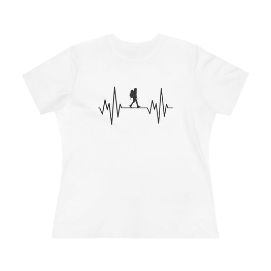 Hiker Mountain Heartbeat Women's Cotton T-shirt