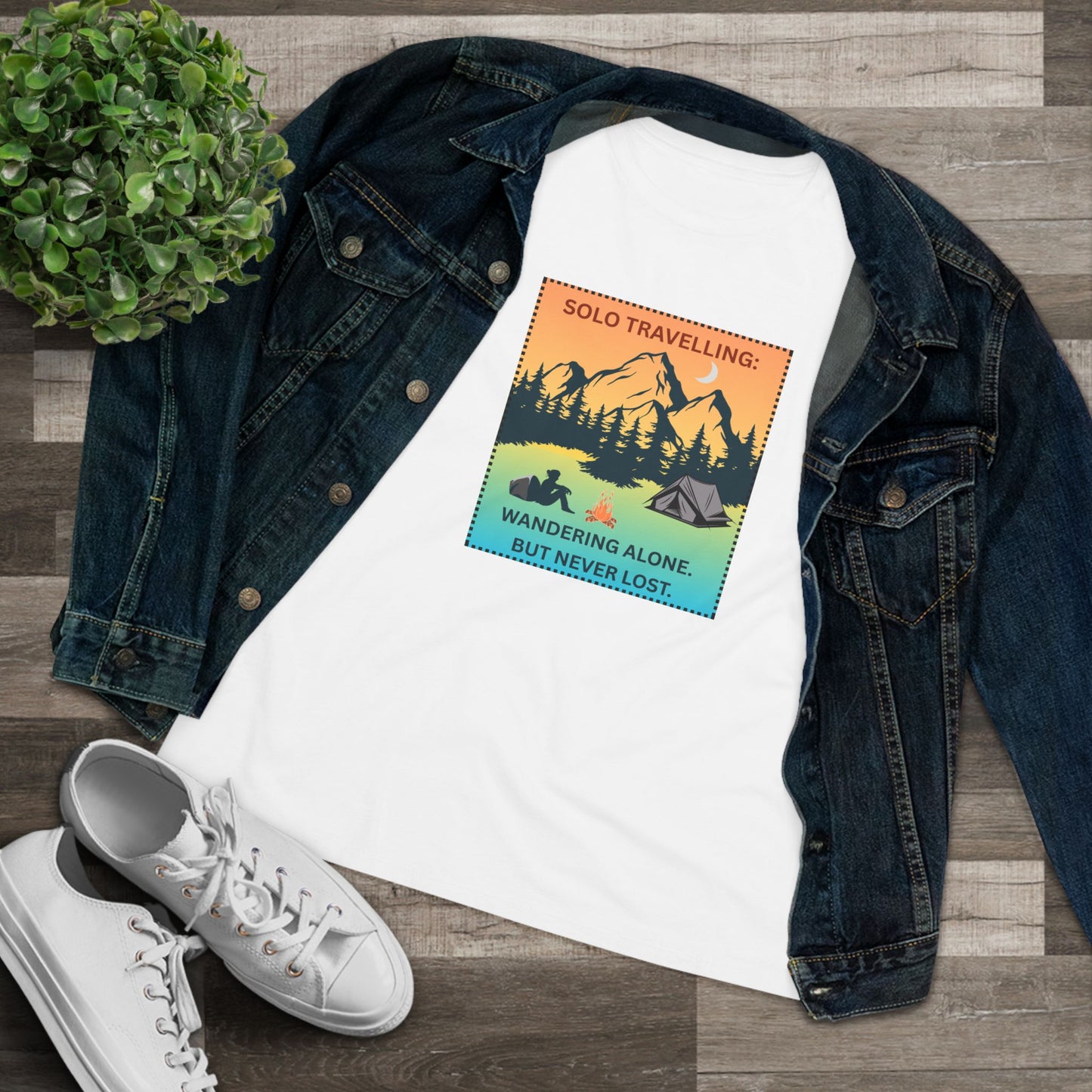 Women's Tee - Solo Travelling: Wandering Alone But Never Lost