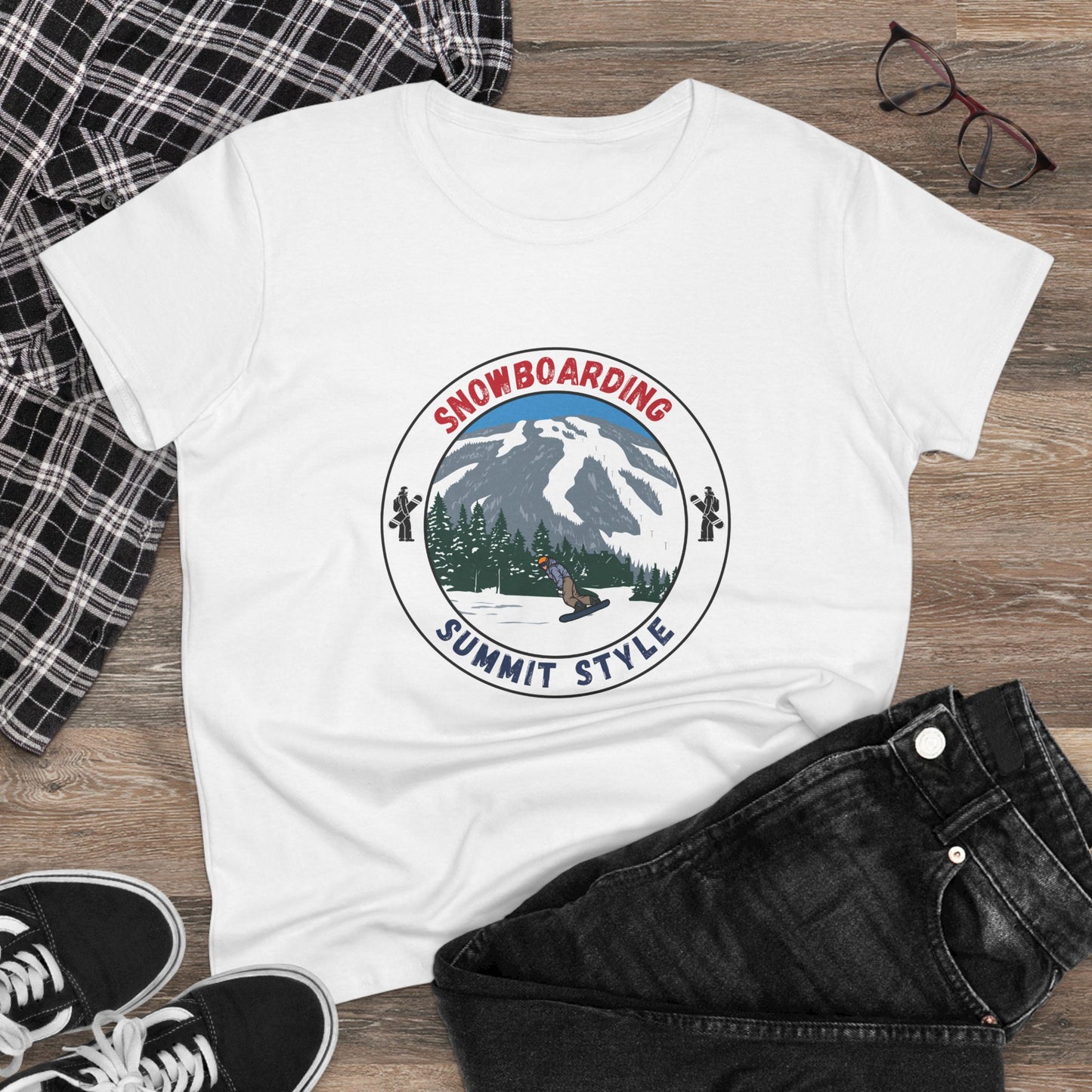 Women's Snowboard Summit Style Midweight Cotton T-Shirt