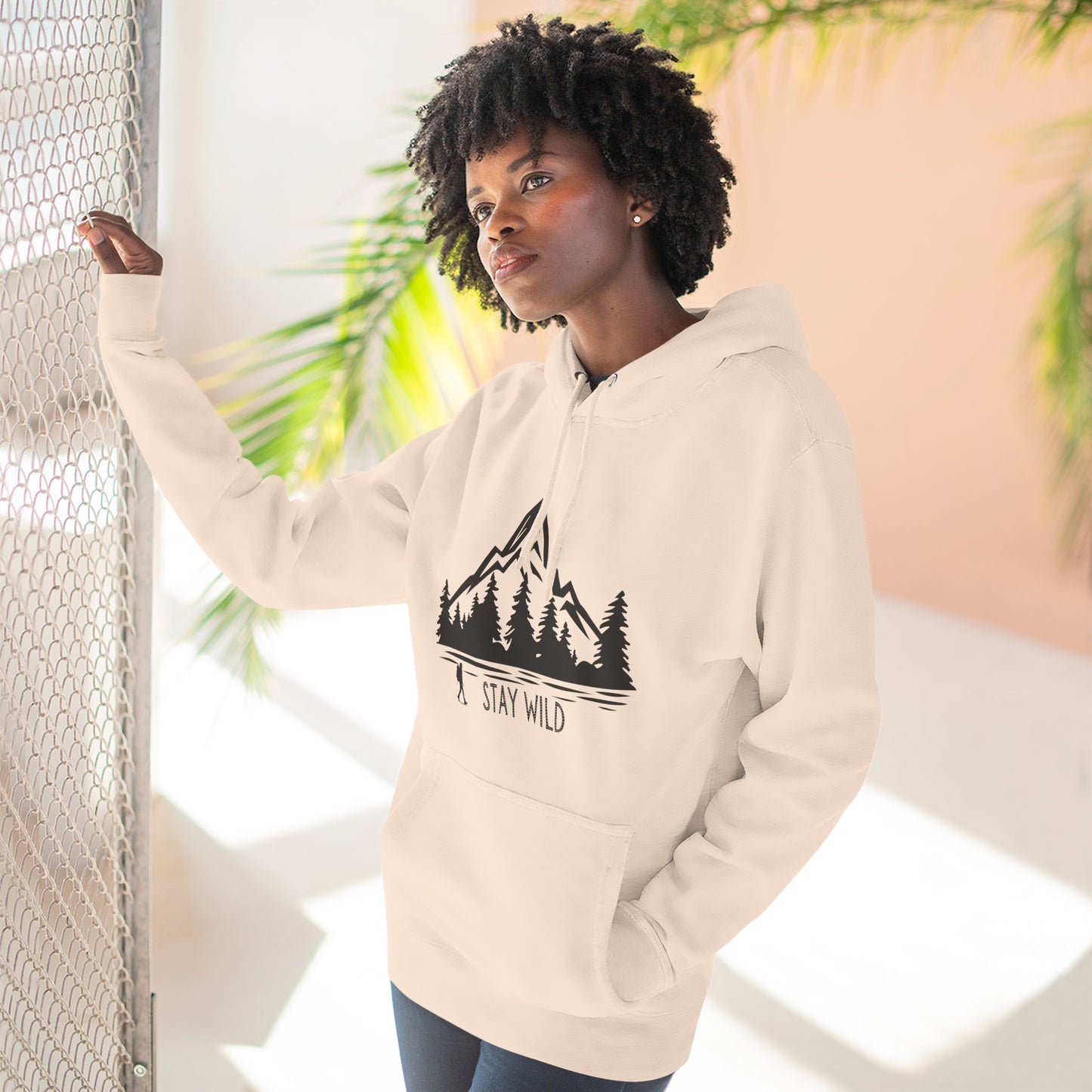 Stay Wild - Fleece Hoodie - Perfect for Outdoor Adventures, Gifts for Nature Lovers, Casual Wear, Winter Wardrobe