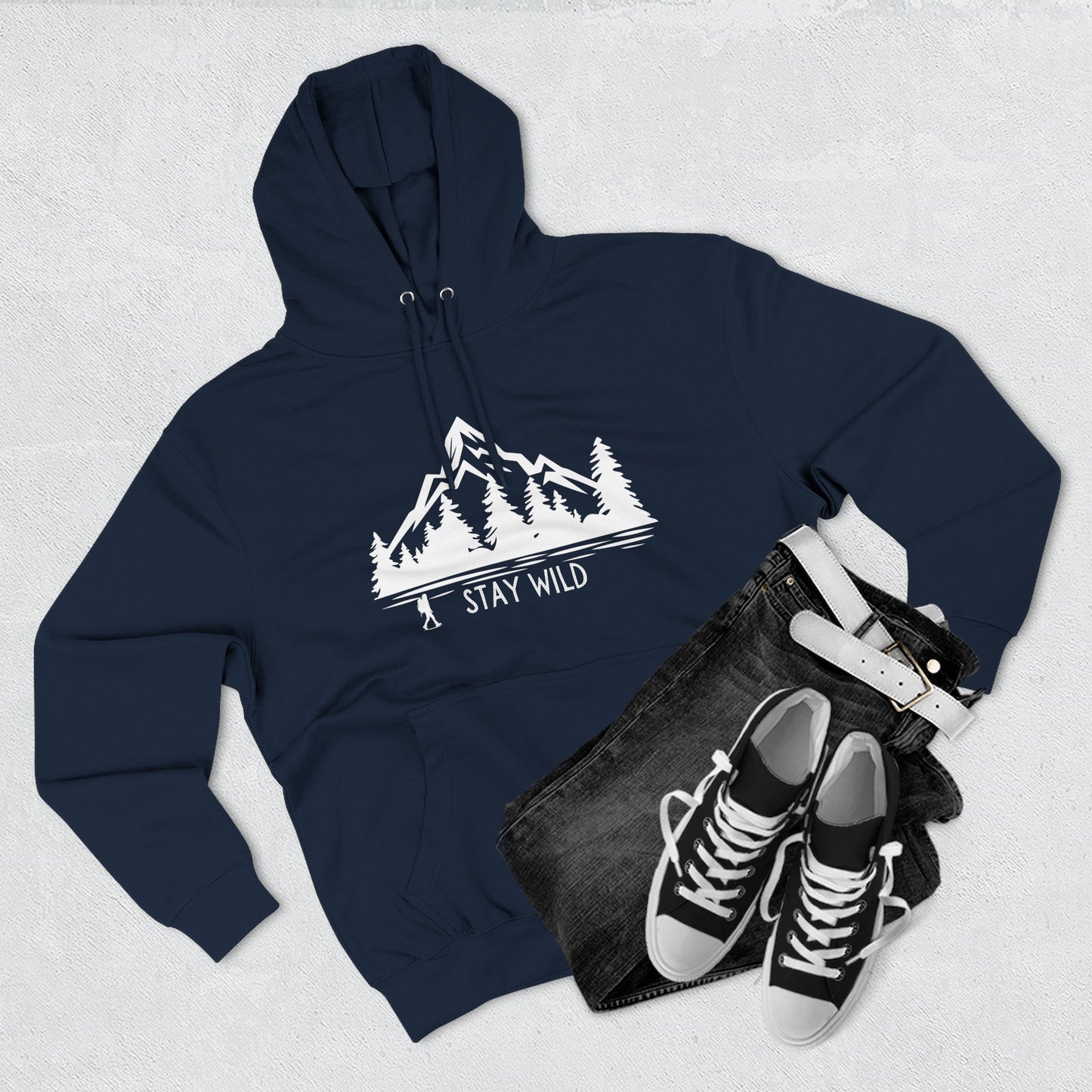 Stay Wild - Fleece Hoodie - Perfect for Outdoor Adventures, Gifts for Nature Lovers, Casual Wear, Winter Wardrobe