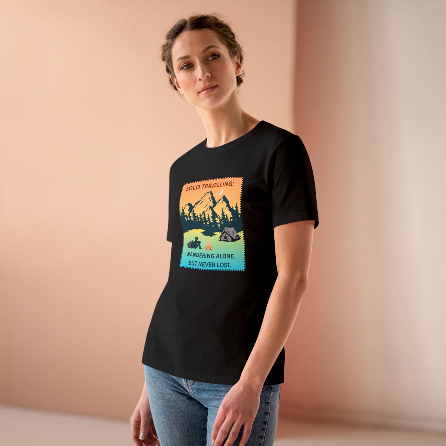 Women's Tee - Solo Travelling: Wandering Alone But Never Lost