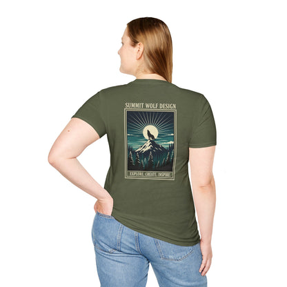 Howling Summit Wolf Japanese Ukiyo-e T-Shirt