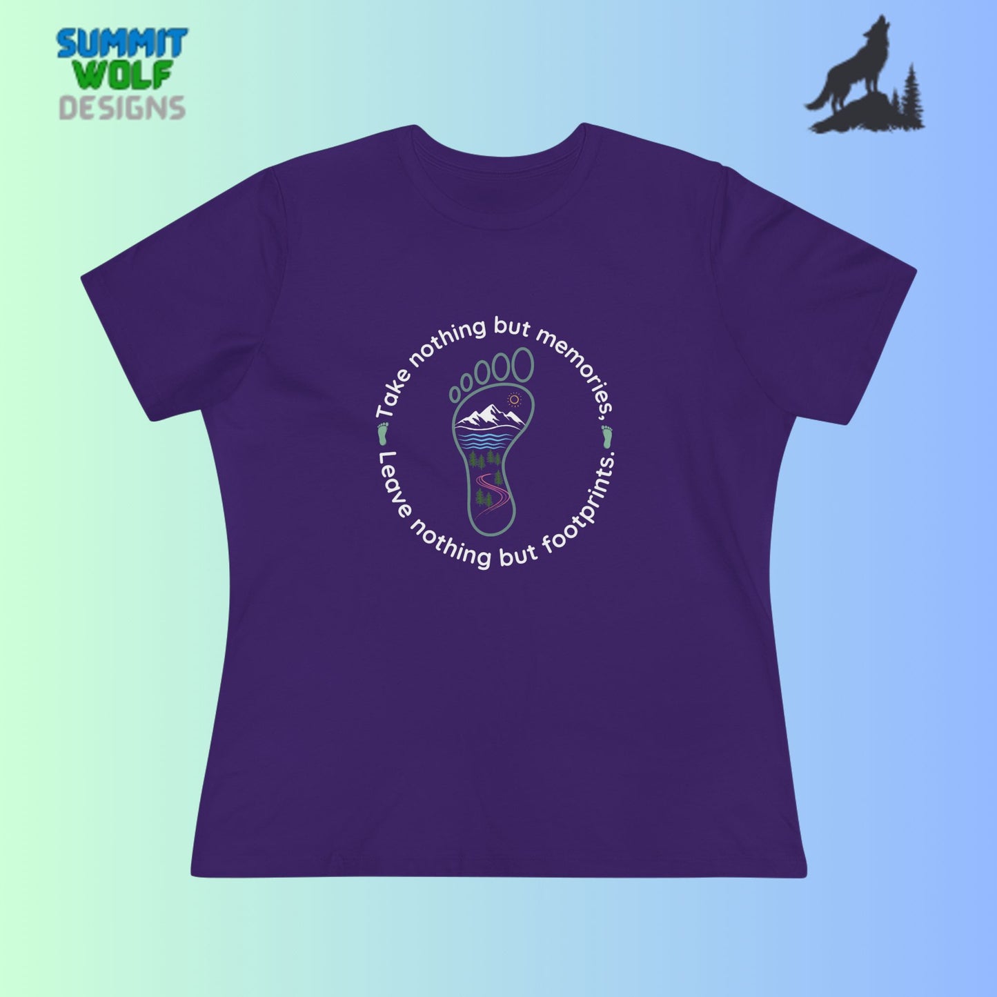 Womens Cotton Tee - Take Memories Leave Footprints