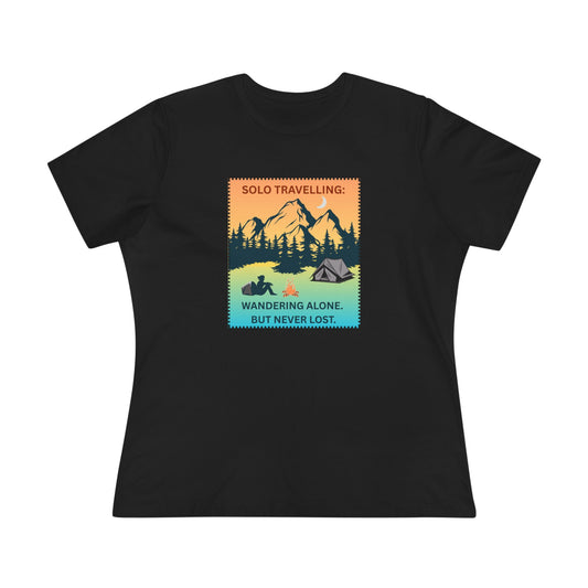 Women's Tee - Solo Travelling: Wandering Alone But Never Lost