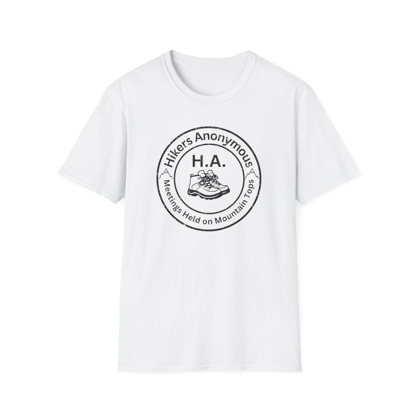 Hikers Anonymous Softstyle T-Shirt - Meetings held in the Mountains,