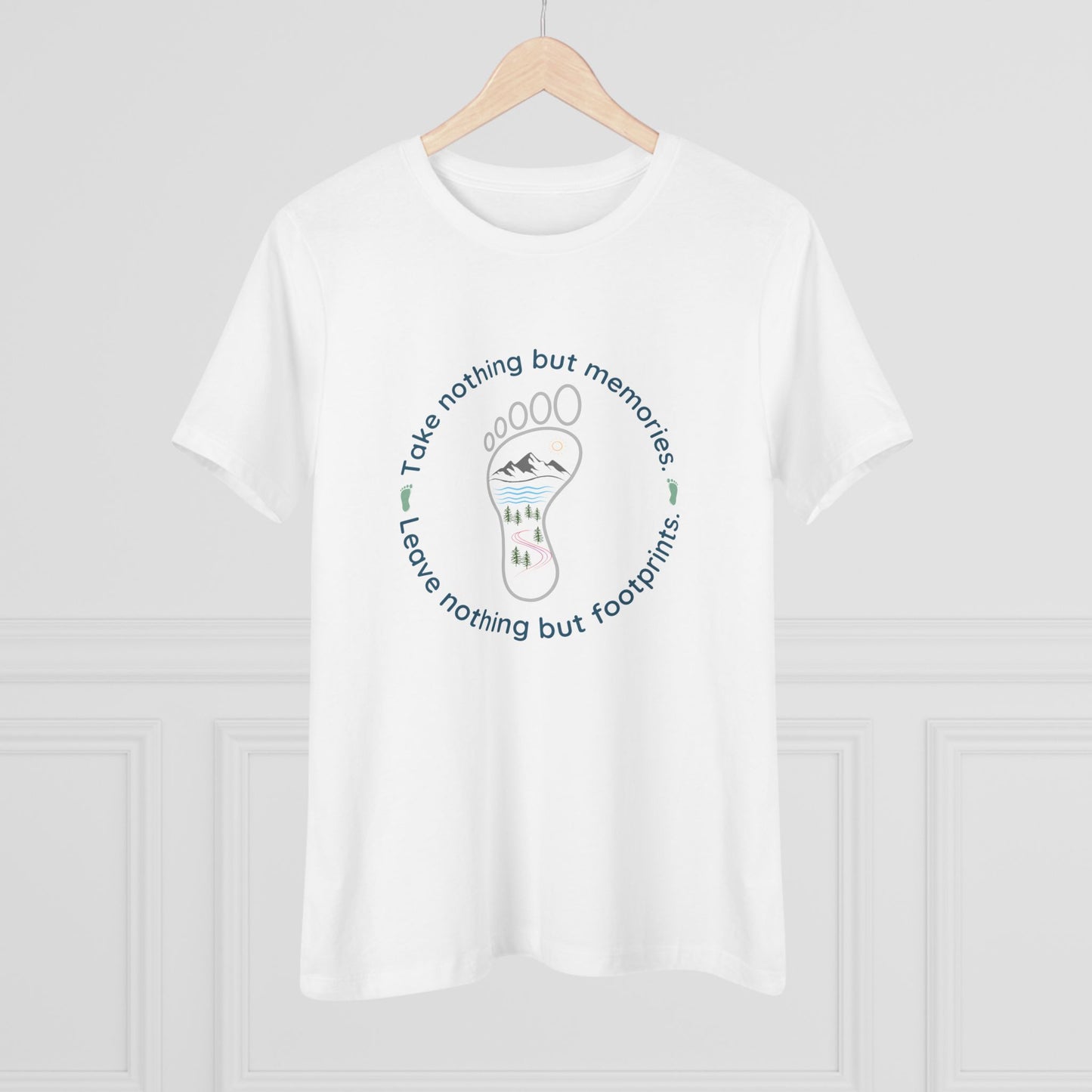 Womens Cotton Tee - Take Memories Leave Footprints