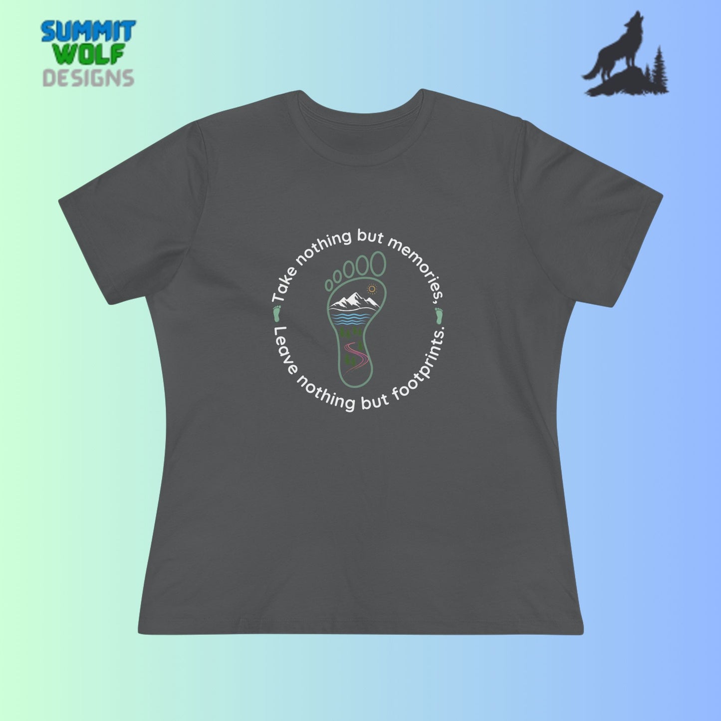 Womens Cotton Tee - Take Memories Leave Footprints