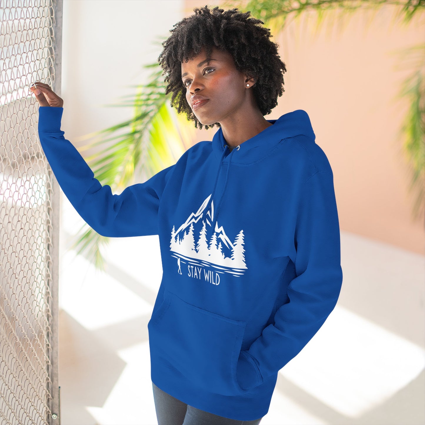 Stay Wild - Fleece Hoodie - Perfect for Outdoor Adventures, Gifts for Nature Lovers, Casual Wear, Winter Wardrobe