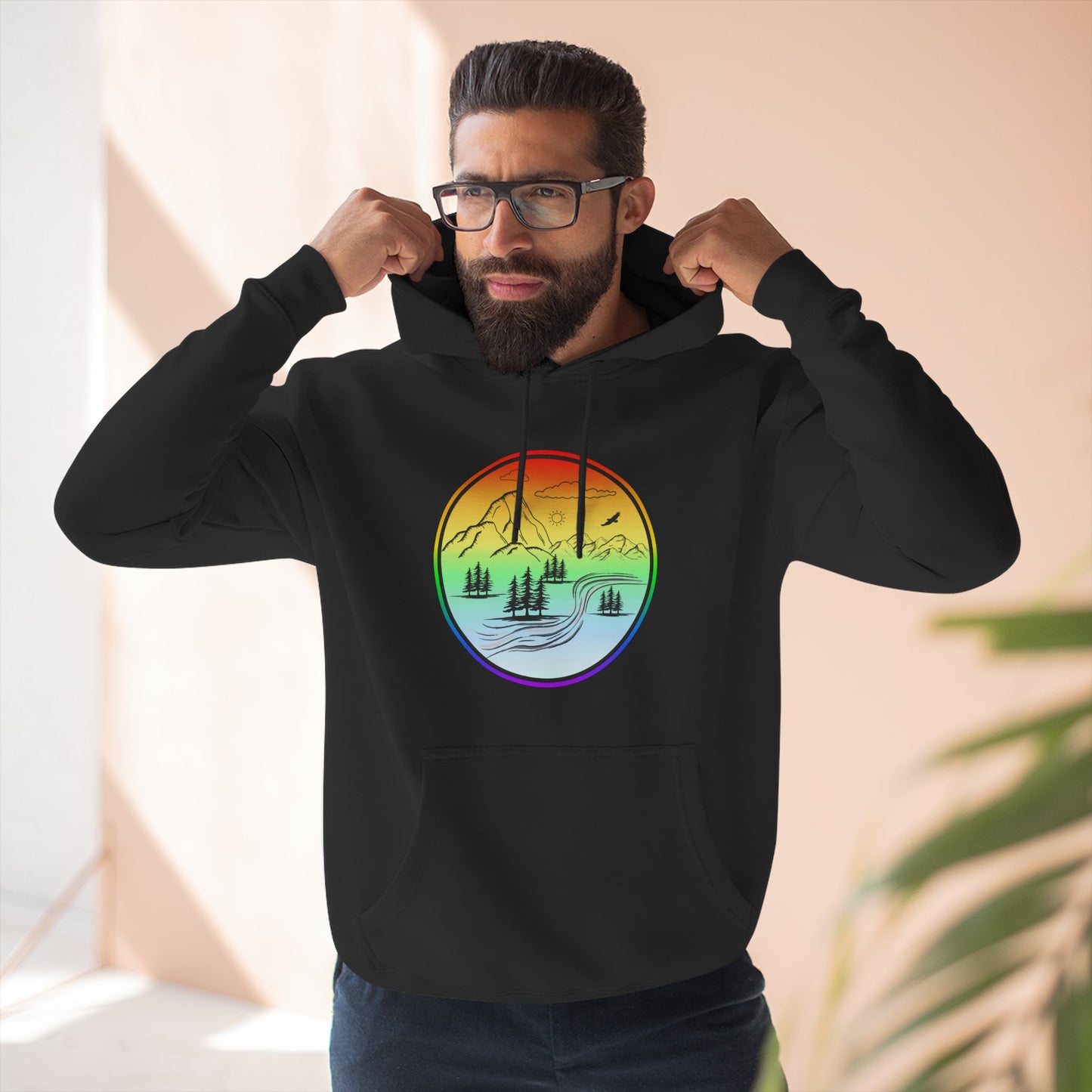 Natures Sunset Fleece Hoodie - Perfect for Outdoor Adventures, Gifts for Sports Lovers, Casual Wear, Winter Wardrobe