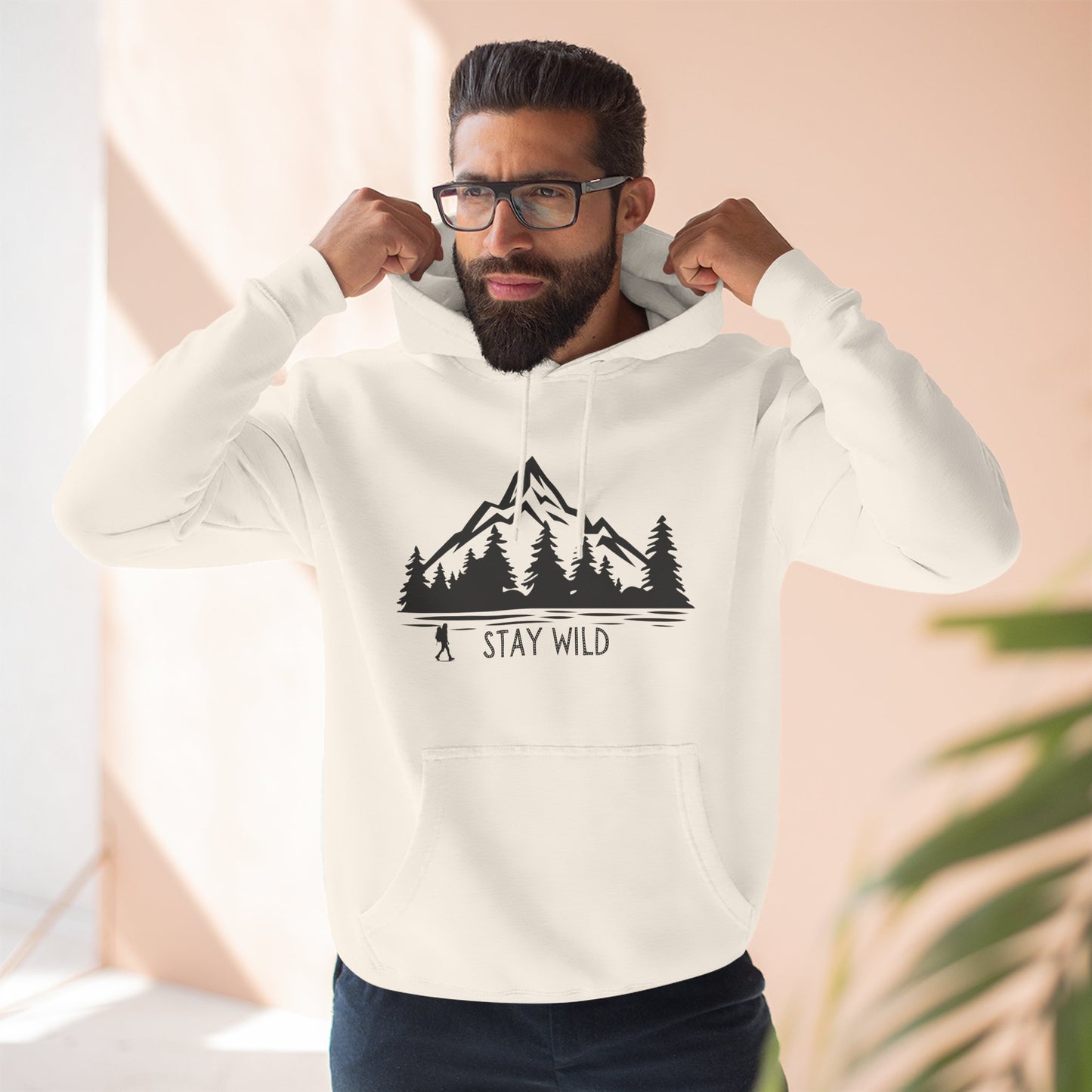 Stay Wild - Fleece Hoodie - Perfect for Outdoor Adventures, Gifts for Nature Lovers, Casual Wear, Winter Wardrobe