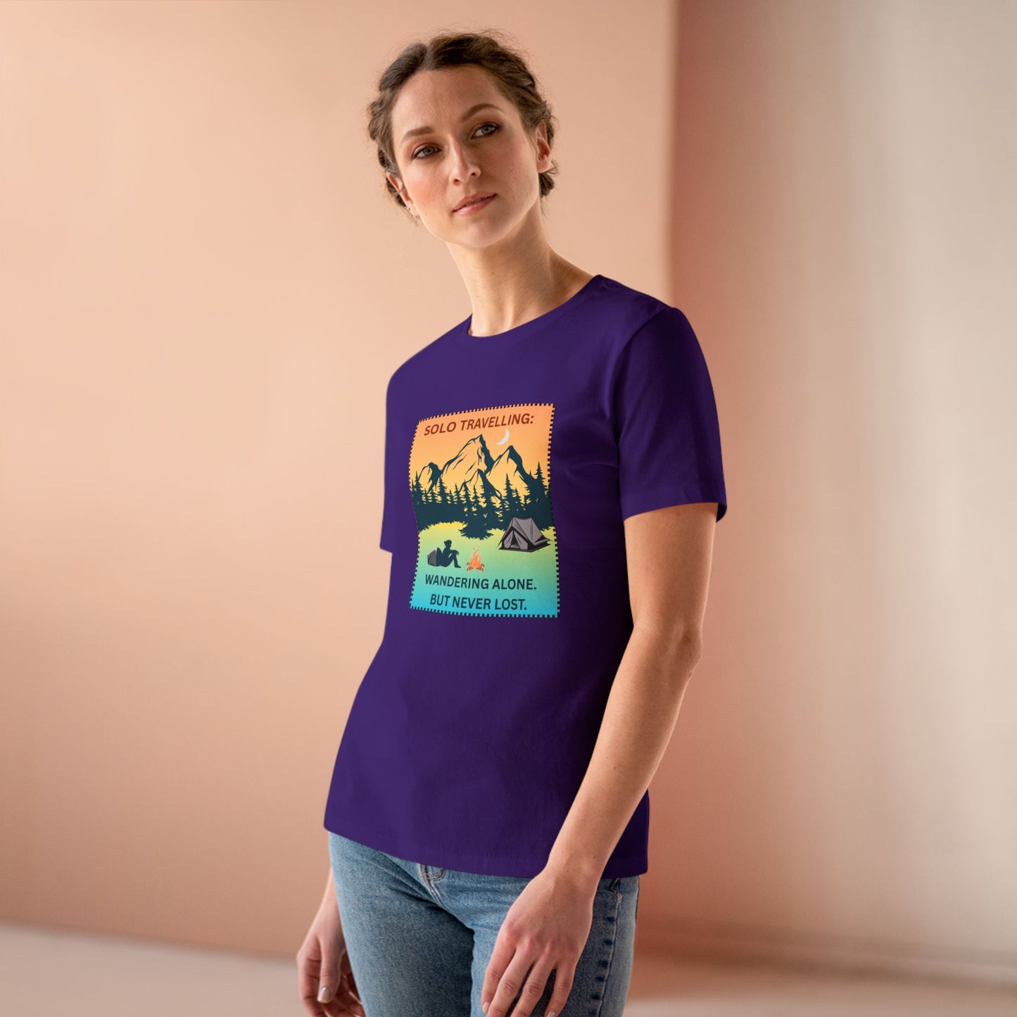 Women's Tee - Solo Travelling: Wandering Alone But Never Lost