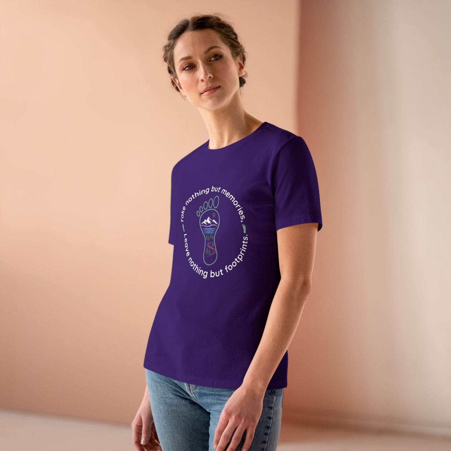 Womens Cotton Tee - Take Memories Leave Footprints