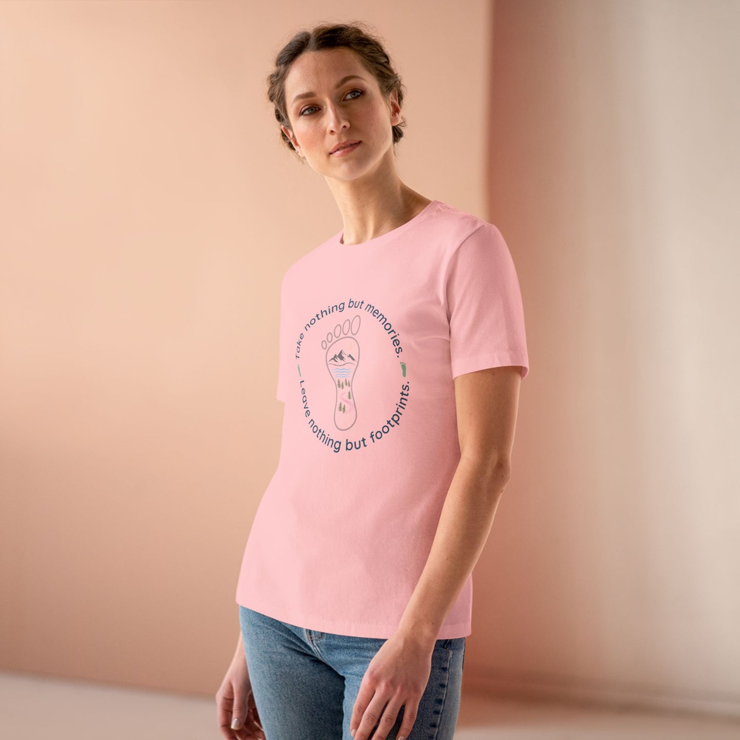 Women's Cotton Tee - Take Memories Leave Footprints