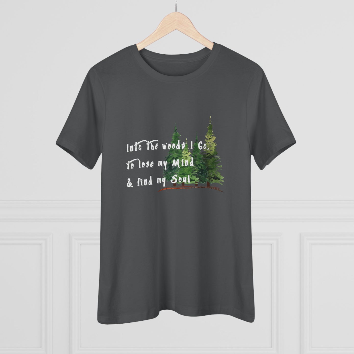 Into the Woods I Go Nature Lover Cotton T-shirt, Forest Adventure Cotton Shirt, Into the Woods Quote Top, Women's Graphic T-Shirt