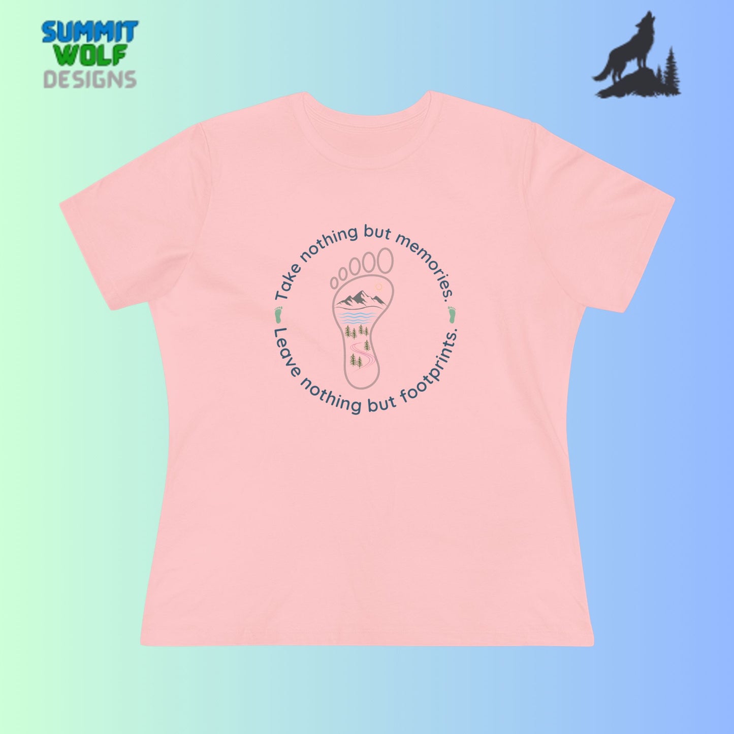 Womens Cotton Tee - Take Memories Leave Footprints