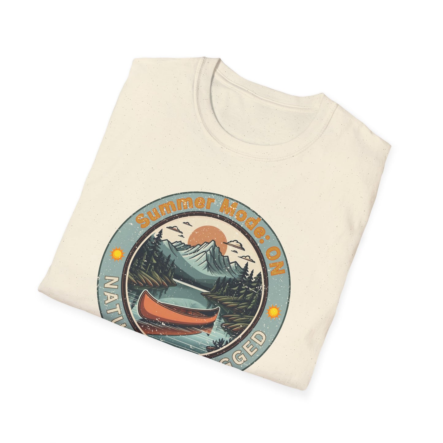 Summer Mode On, Nature Unplugged Unisex Softstyle T-Shirt