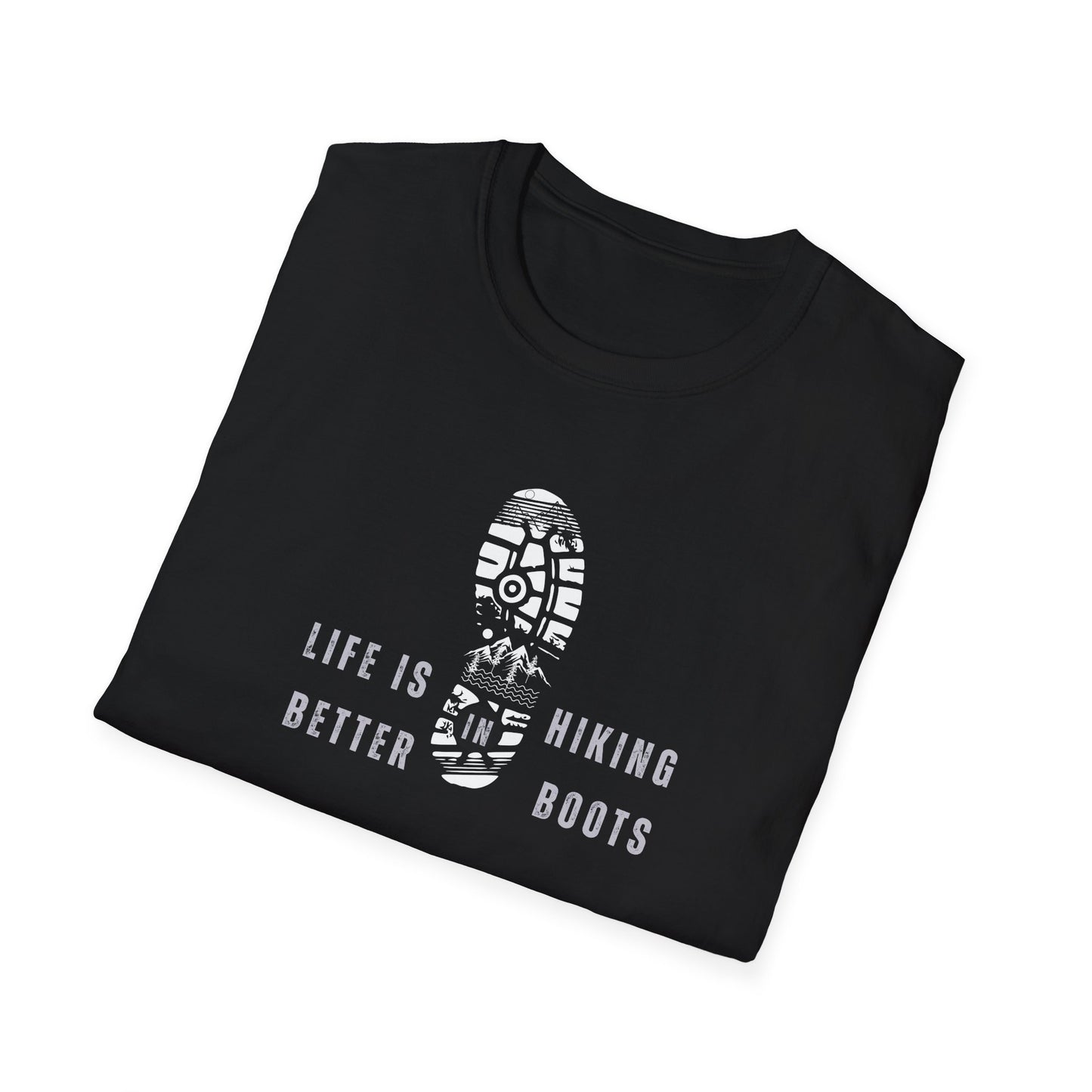 Hiking Unisex Softstyle T-Shirt: Life is Better with Hiking Boots