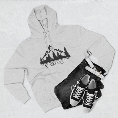 Stay Wild - Fleece Hoodie - Perfect for Outdoor Adventures, Gifts for Nature Lovers, Casual Wear, Winter Wardrobe