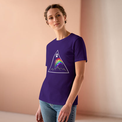 Mountain Rainbow Wolf Women's Cotton Tee