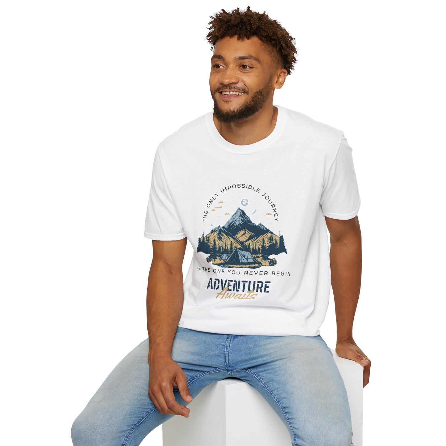 Adventure Awaits Unisex T-Shirt - The only impossible journey is the one you never begin