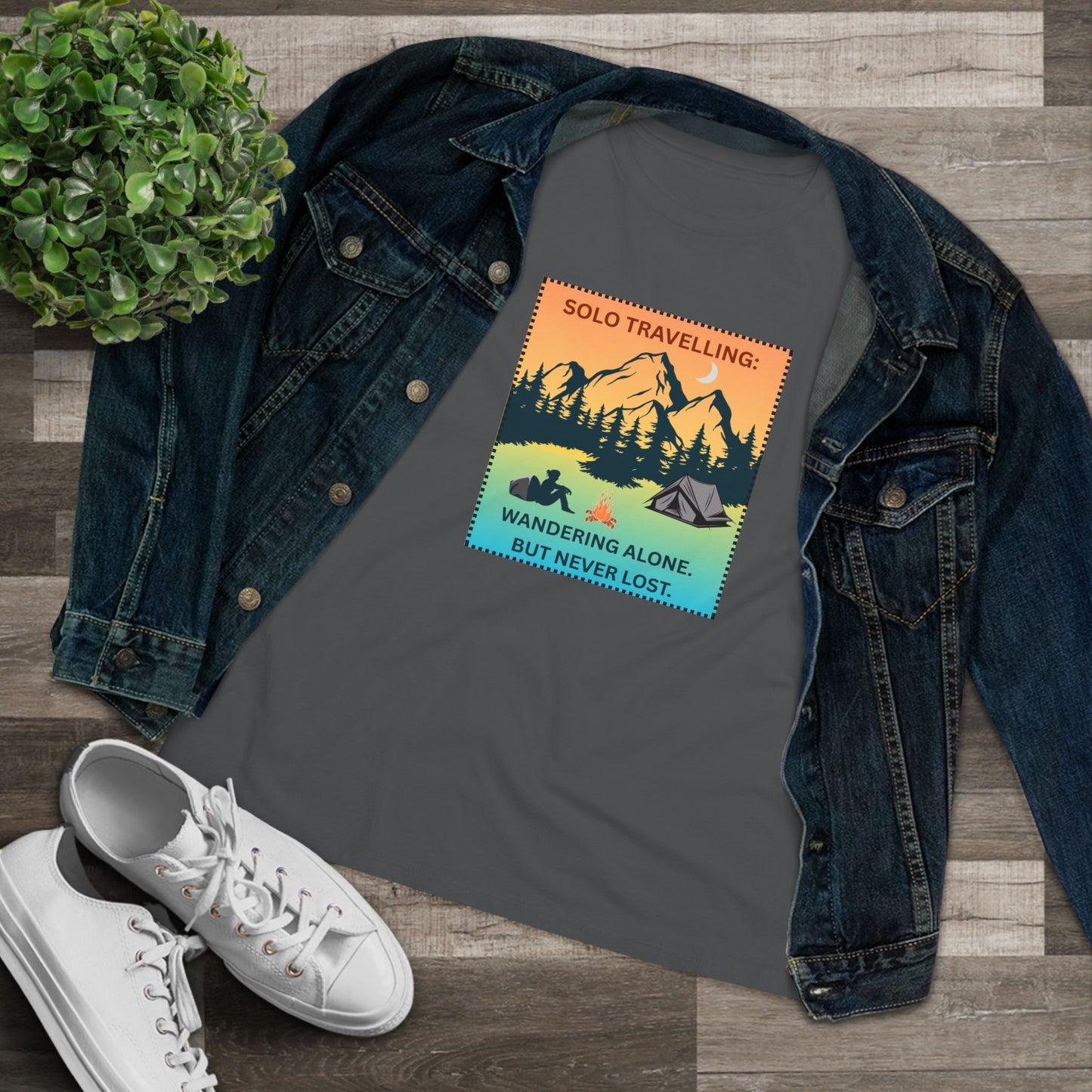 Women's Tee - Solo Travelling: Wandering Alone But Never Lost