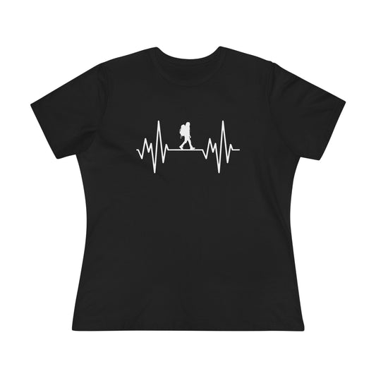 Hiker Mountain Heartbeat Women's Cotton T-shirt