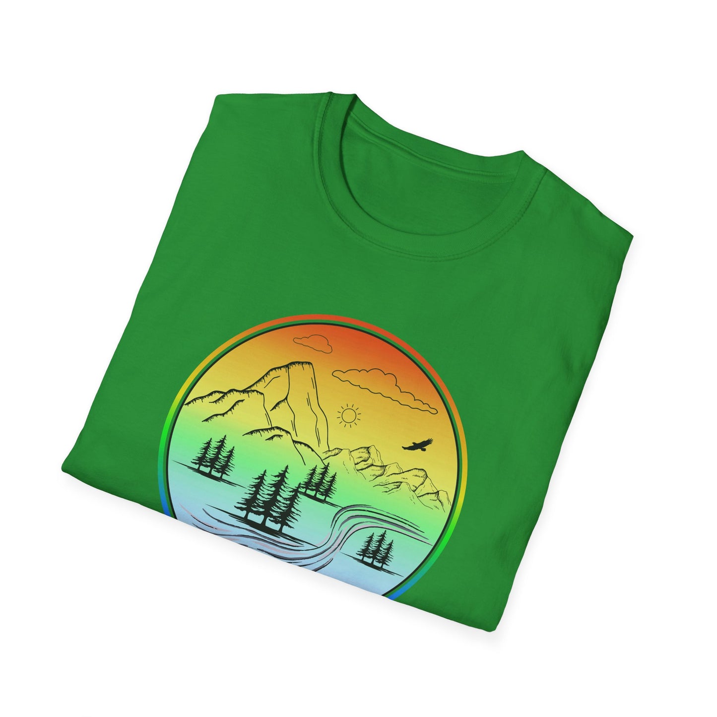 Colour Mountain Scene Unisex Softstyle T-Shirt