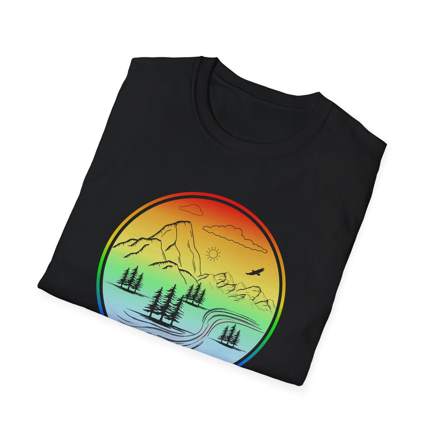 Colour Mountain Scene Unisex Softstyle T-Shirt