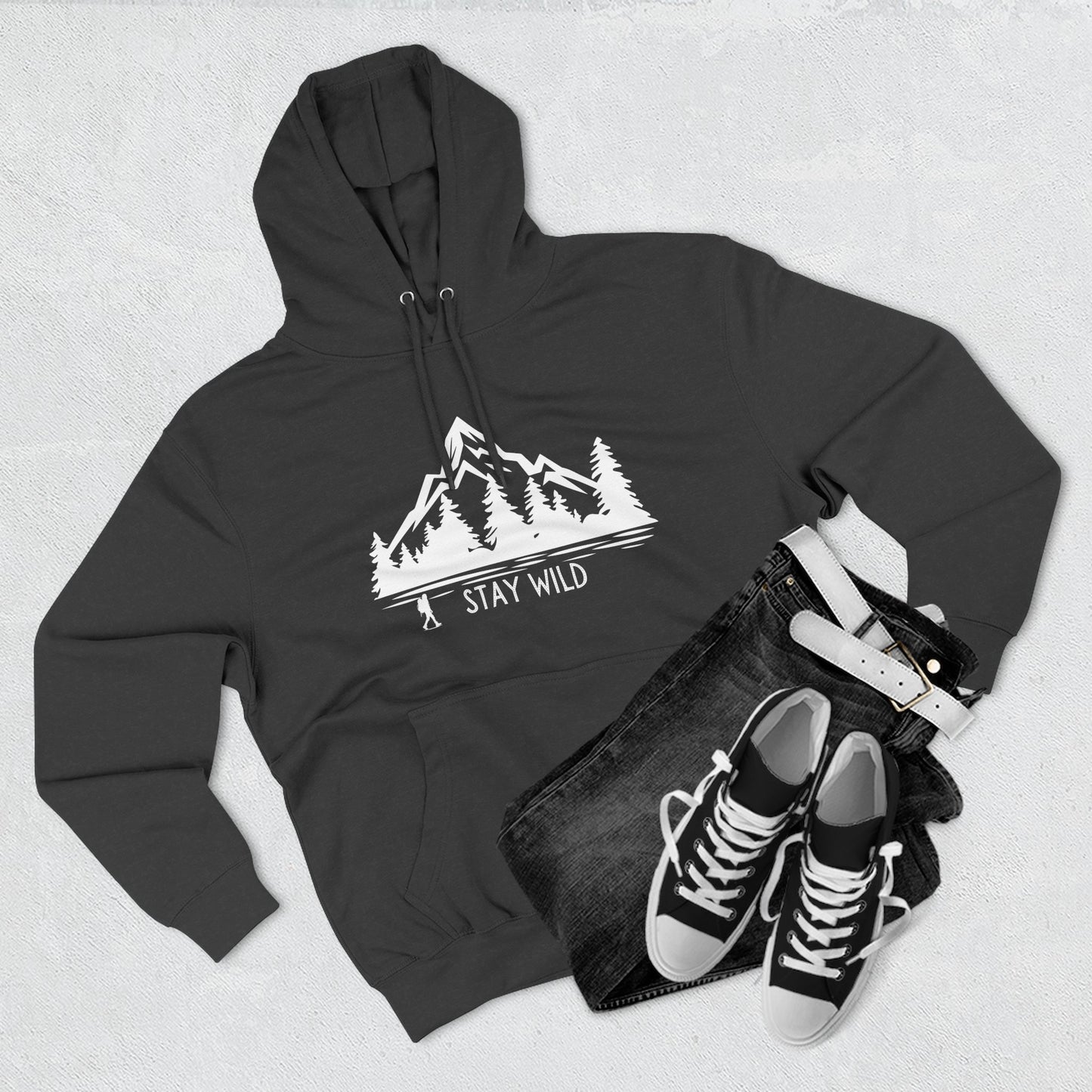 Stay Wild - Fleece Hoodie - Perfect for Outdoor Adventures, Gifts for Nature Lovers, Casual Wear, Winter Wardrobe