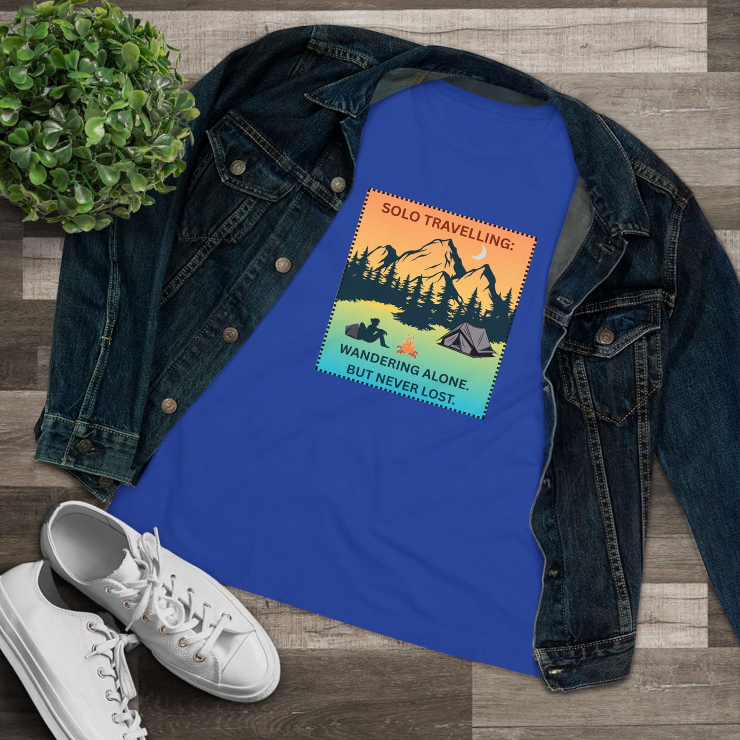 Women's Tee - Solo Travelling: Wandering Alone But Never Lost