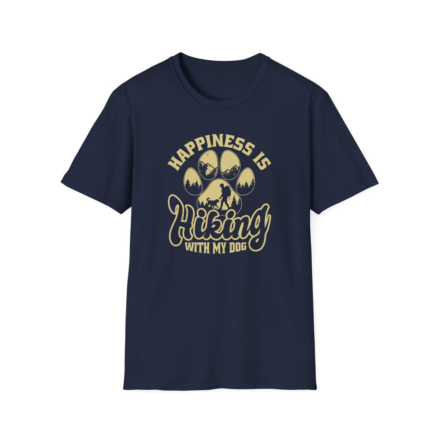 Hiking with My Dog Unisex Softstyle T-Shirt