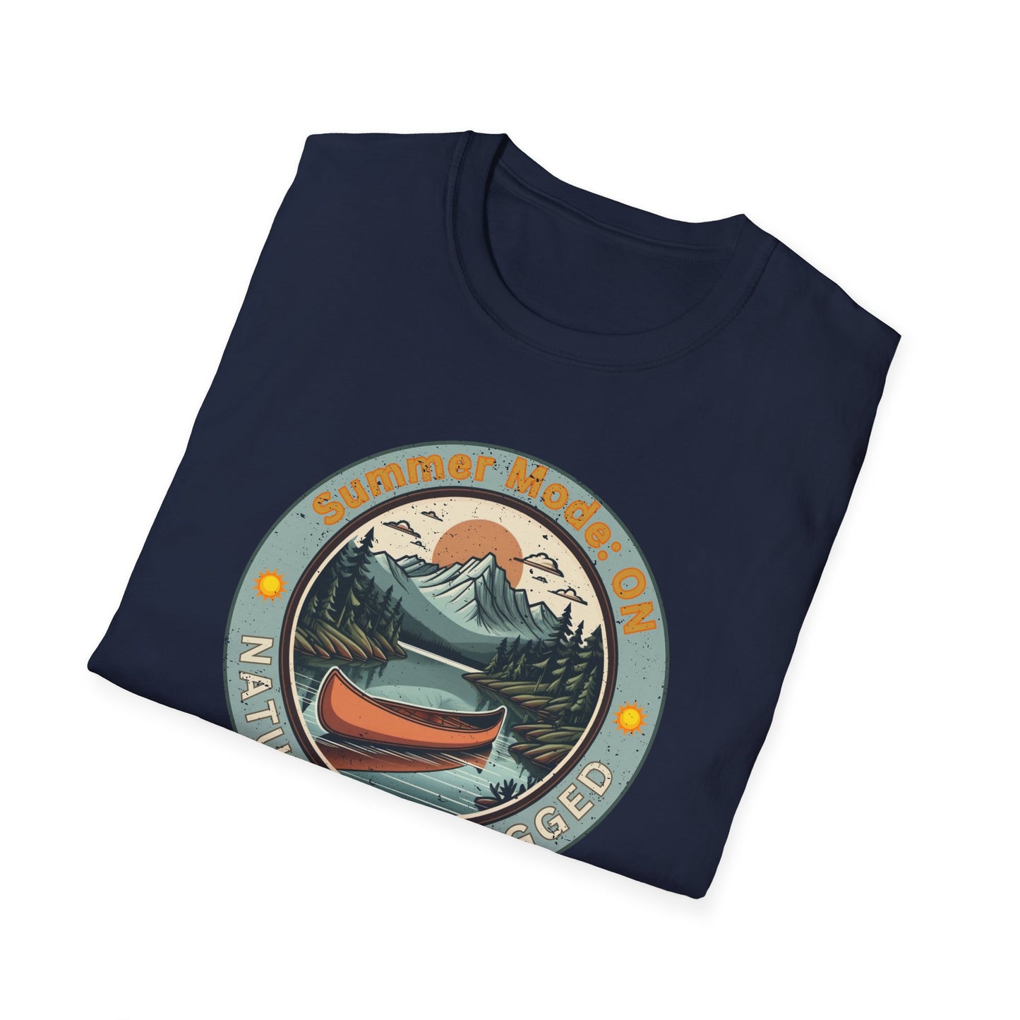 Summer Mode On, Nature Unplugged Unisex Softstyle T-Shirt