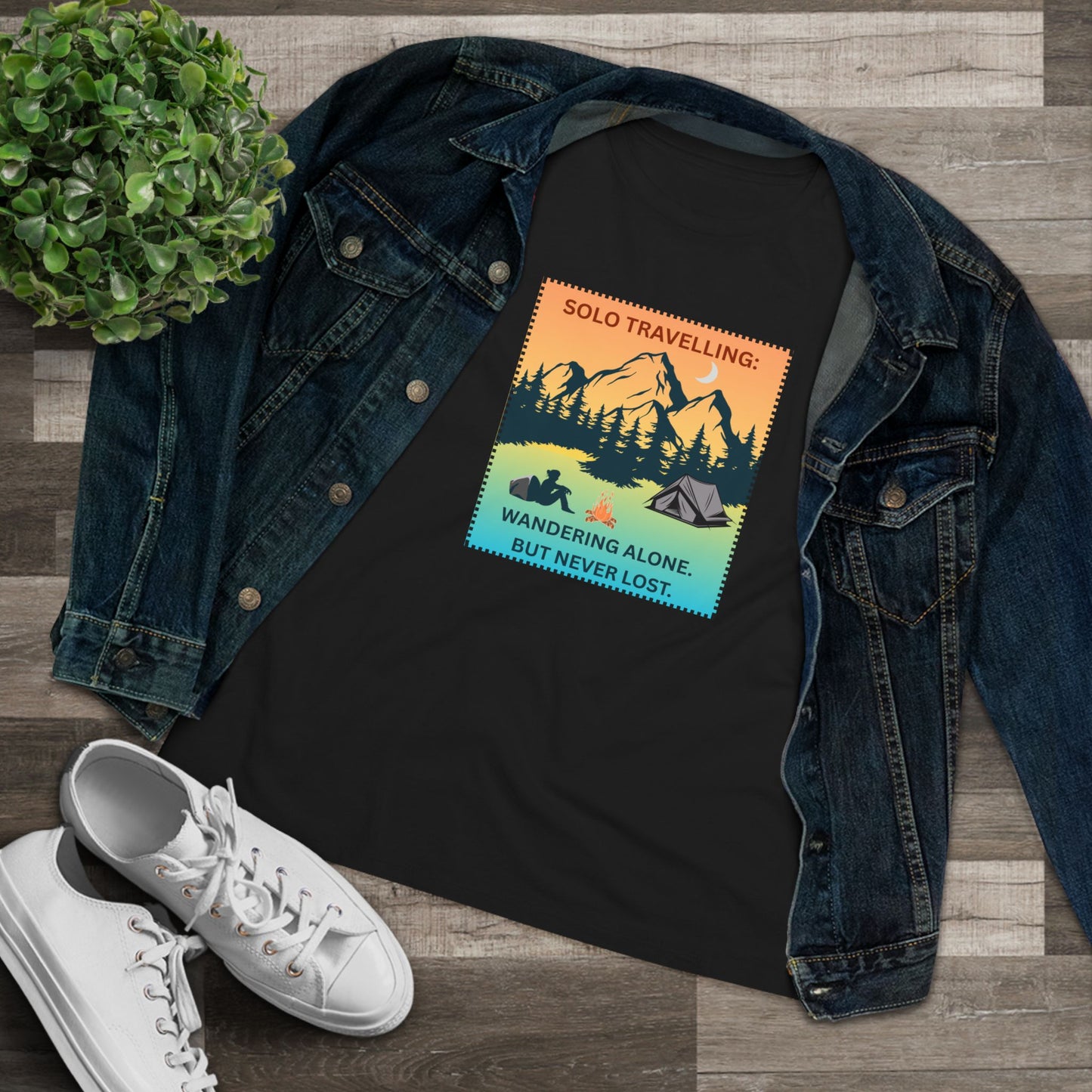 Women's Tee - Solo Travelling: Wandering Alone But Never Lost