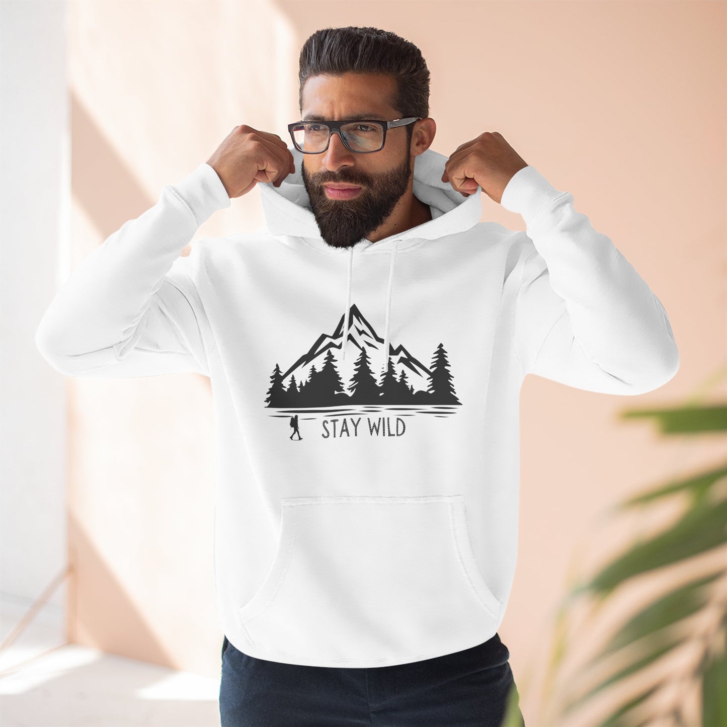 Stay Wild - Fleece Hoodie - Perfect for Outdoor Adventures, Gifts for Nature Lovers, Casual Wear, Winter Wardrobe