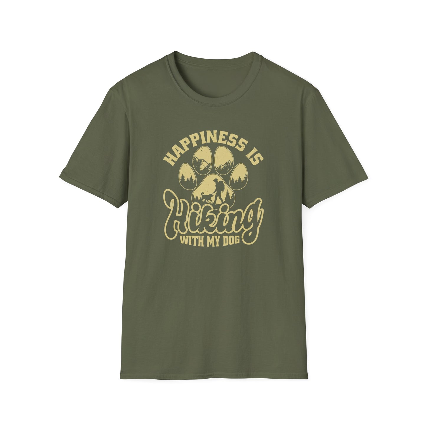 Hiking with My Dog Unisex Softstyle T-Shirt