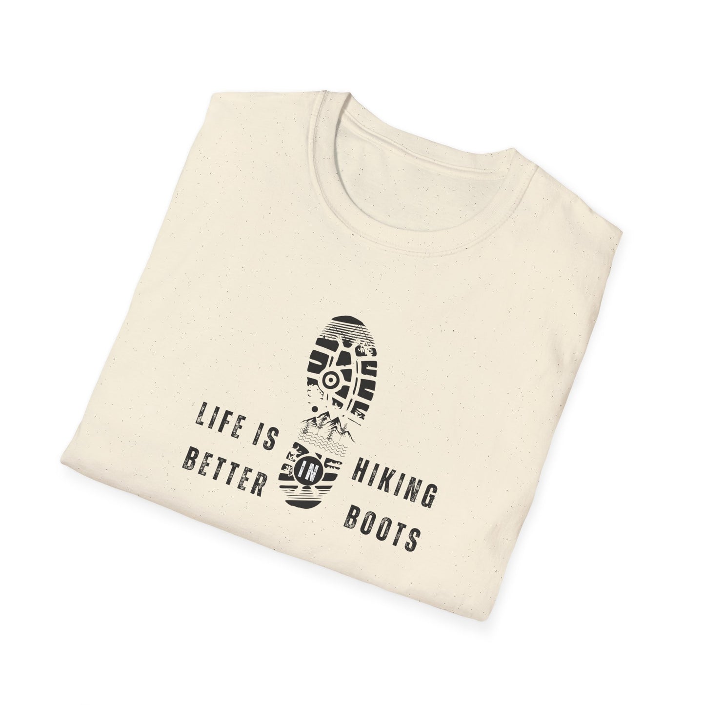 Hiking Unisex Softstyle T-Shirt: Life is Better with Hiking Boots