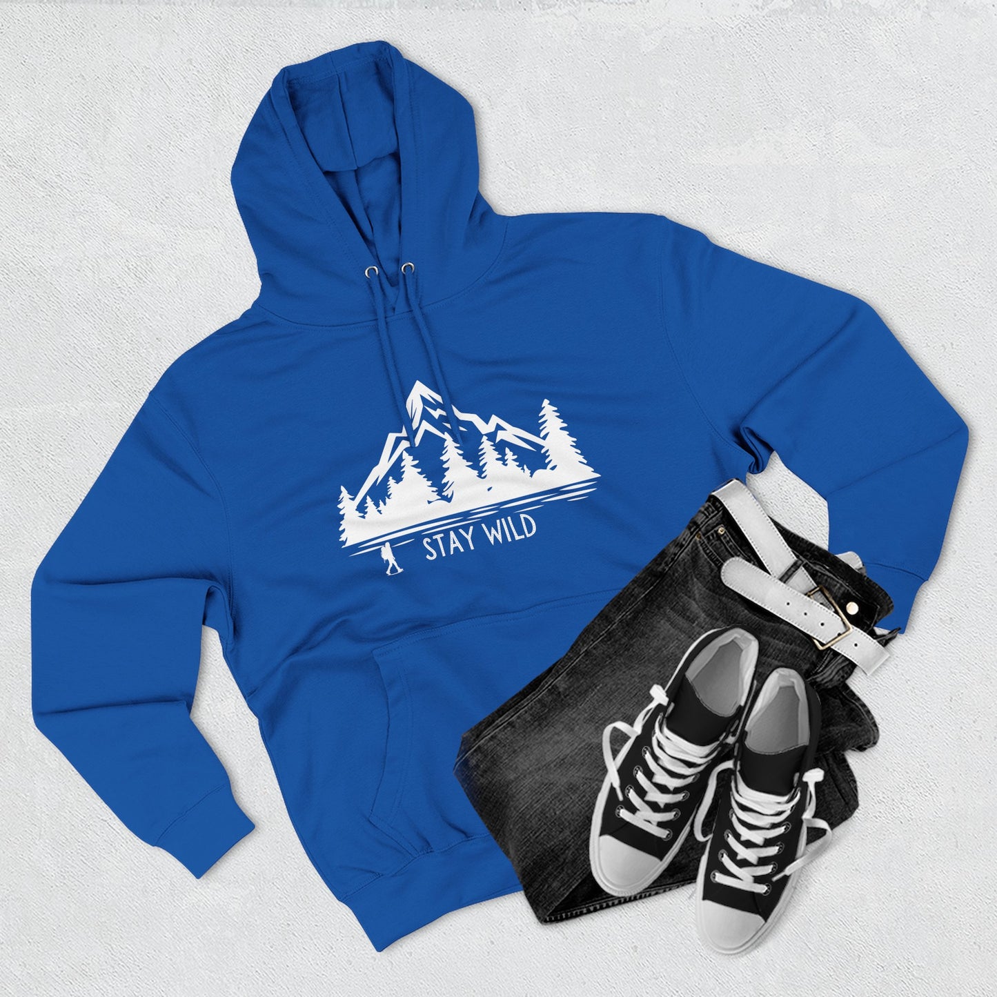 Stay Wild - Fleece Hoodie - Perfect for Outdoor Adventures, Gifts for Nature Lovers, Casual Wear, Winter Wardrobe