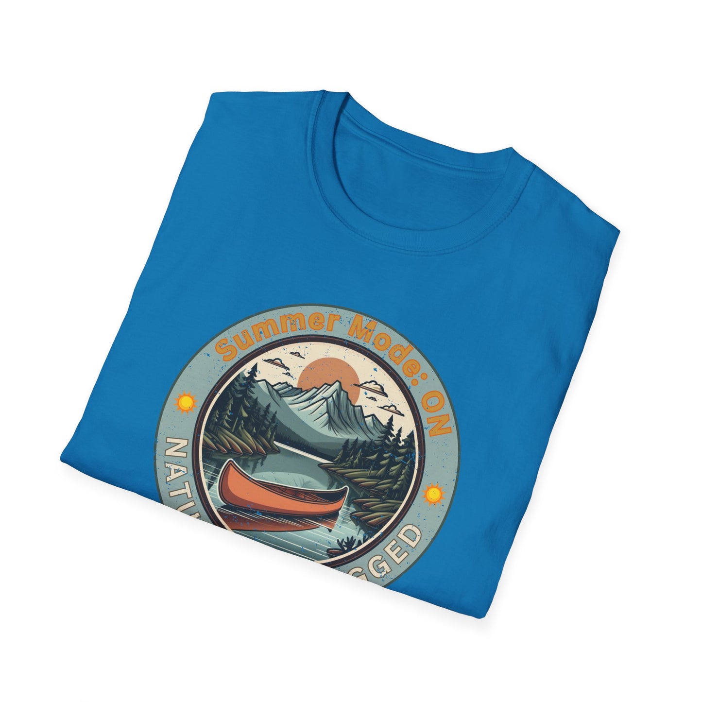 Summer Mode On, Nature Unplugged Unisex Softstyle T-Shirt