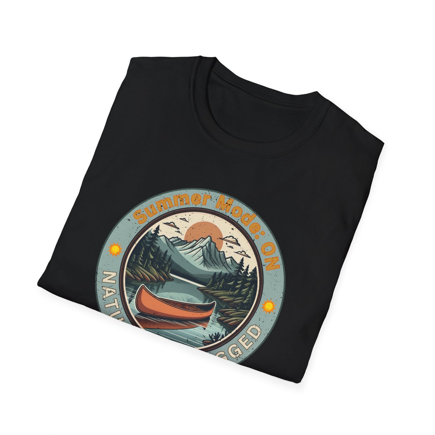 Summer Mode On, Nature Unplugged Unisex Softstyle T-Shirt