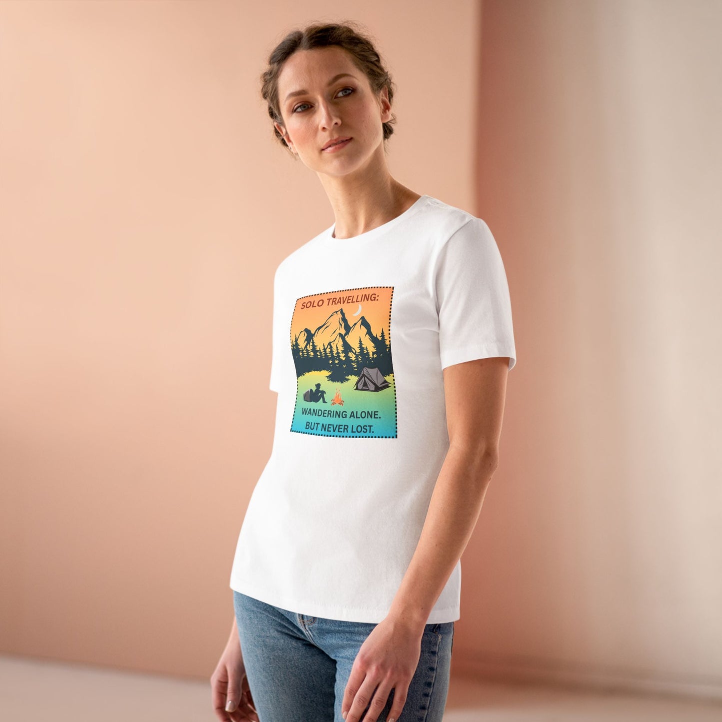 Women's Tee - Solo Travelling: Wandering Alone But Never Lost