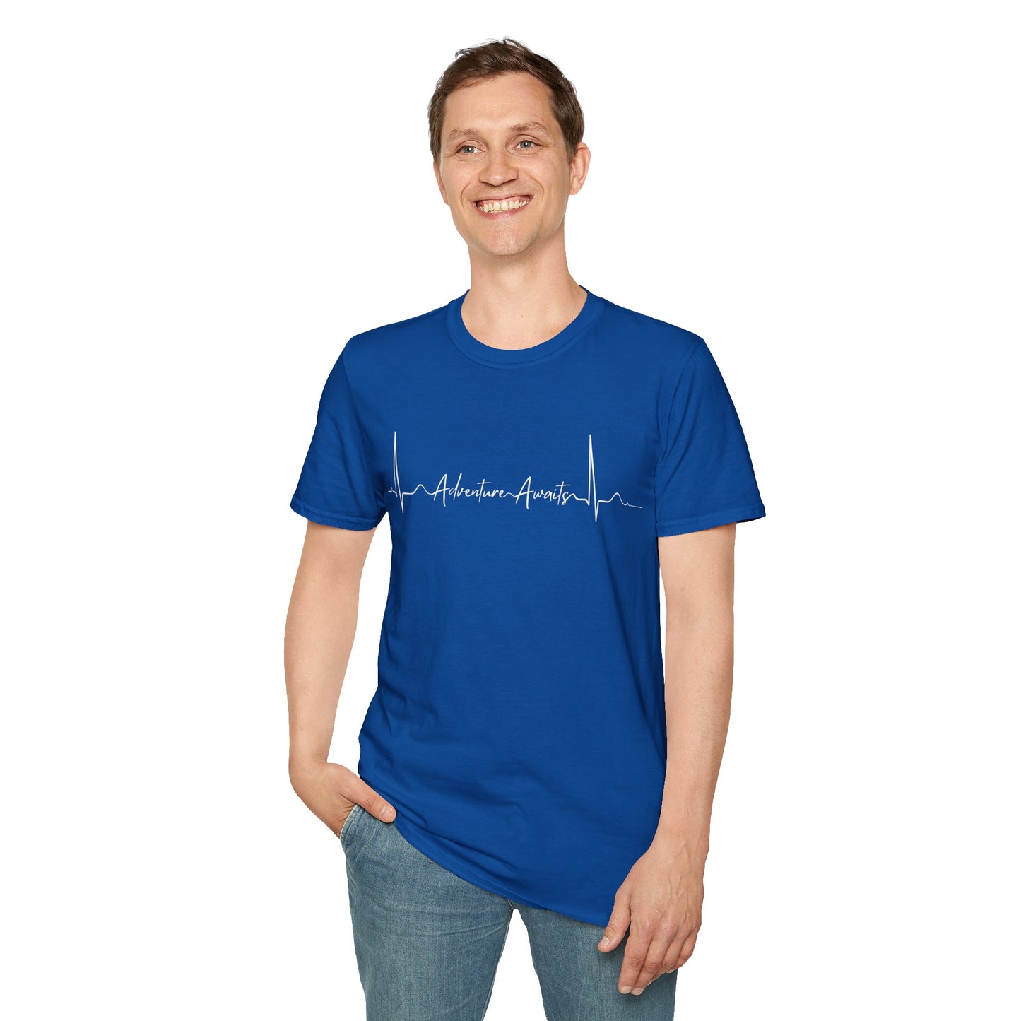 Heartbeat Adventure Awaits Unisex Softstyle T-Shirt