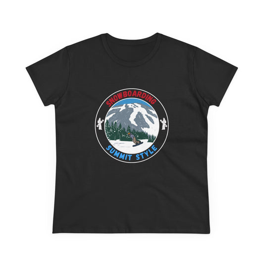 Women's Snowboard Summit Style Midweight Cotton T-Shirt