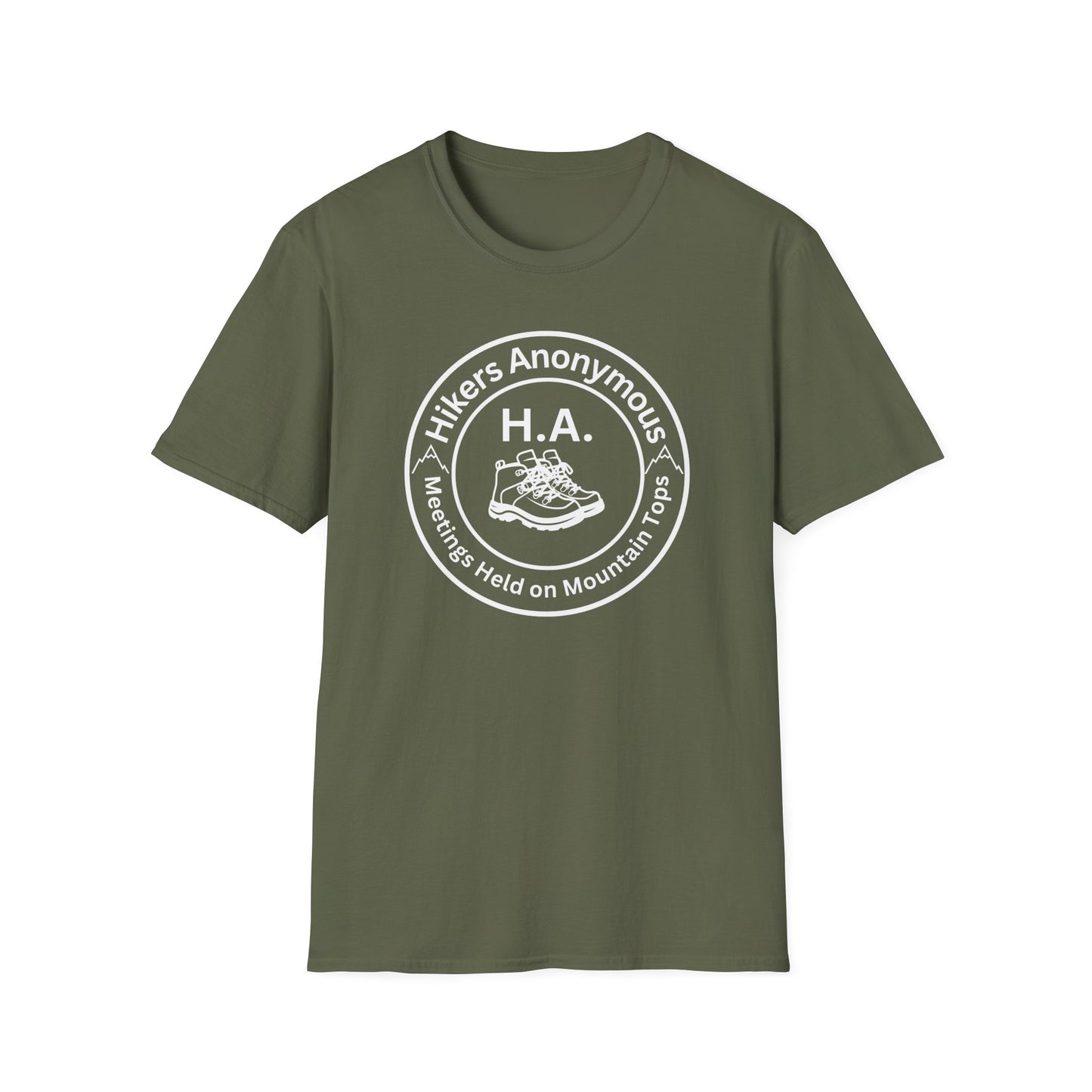 Hikers Anonymous Softstyle T-Shirt - Meetings held in the Mountains,