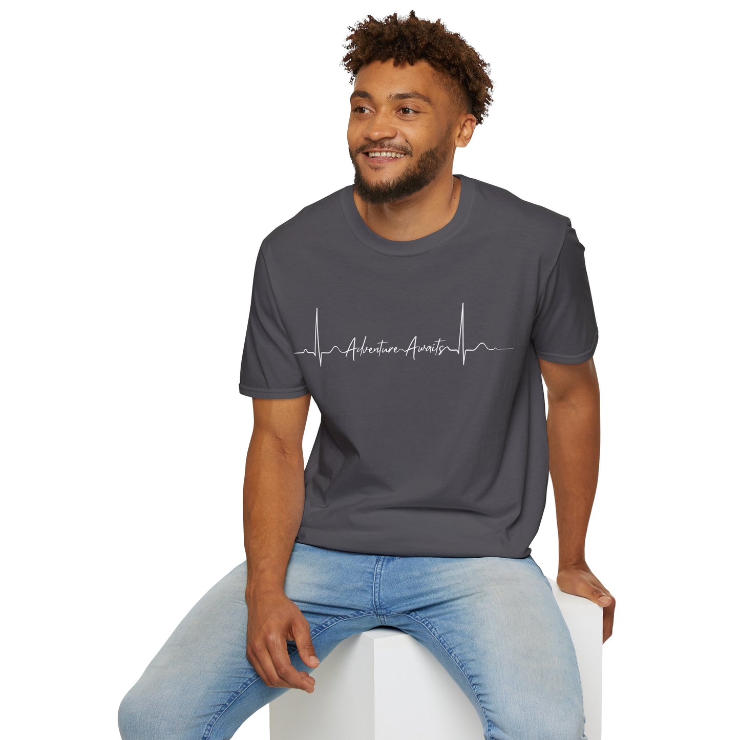 Heartbeat Adventure Awaits Unisex Softstyle T-Shirt