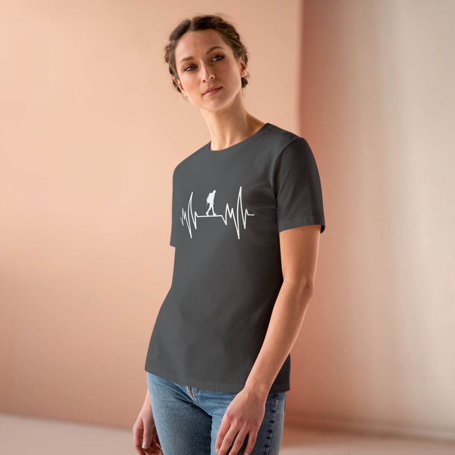 Hiker Mountain Heartbeat Women's Cotton T-shirt