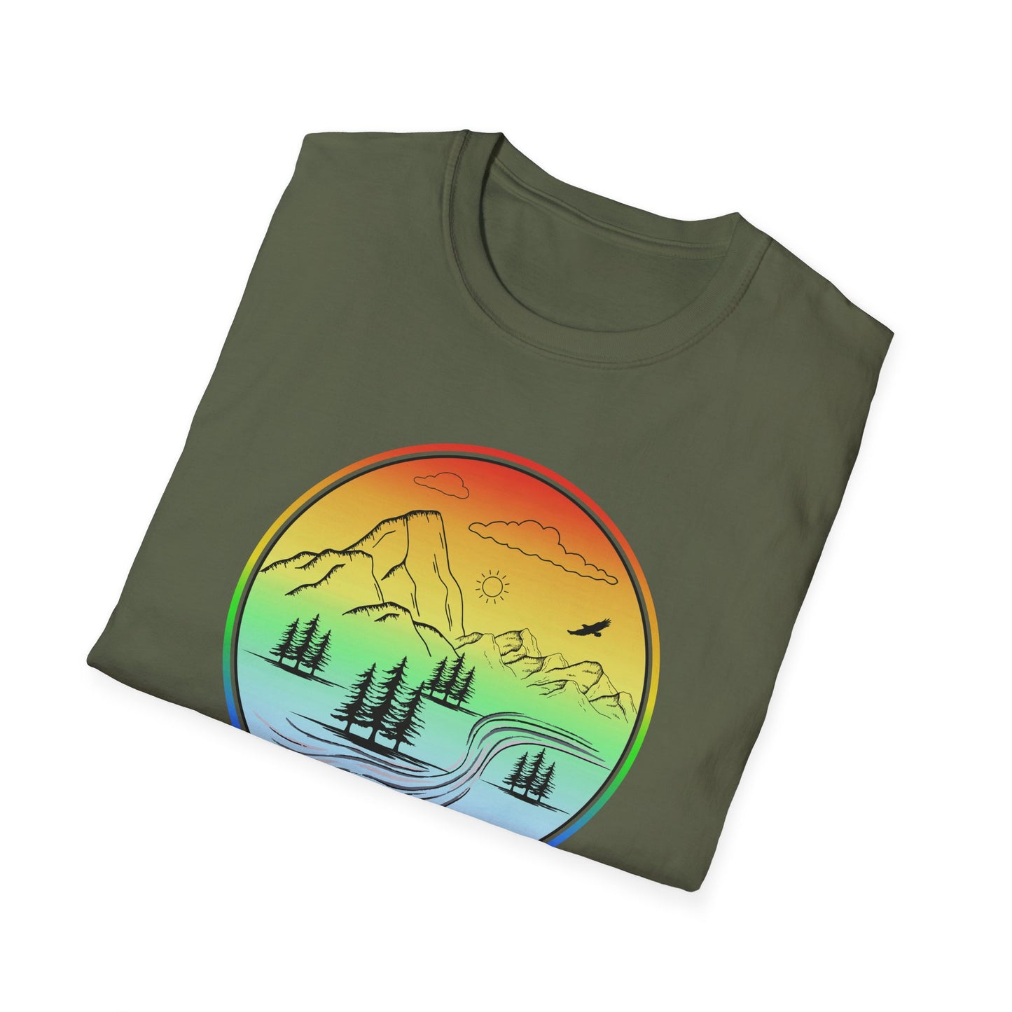 Colour Mountain Scene Unisex Softstyle T-Shirt