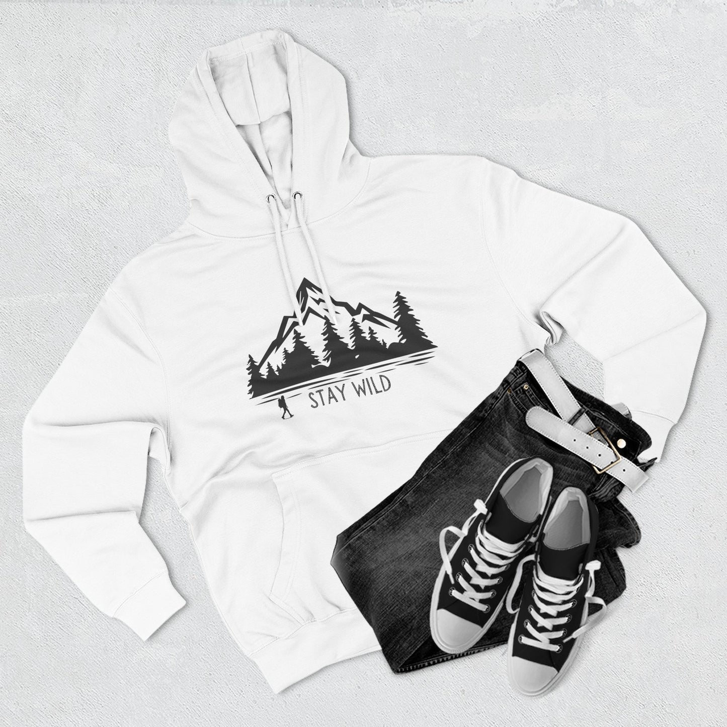 Stay Wild - Fleece Hoodie - Perfect for Outdoor Adventures, Gifts for Nature Lovers, Casual Wear, Winter Wardrobe