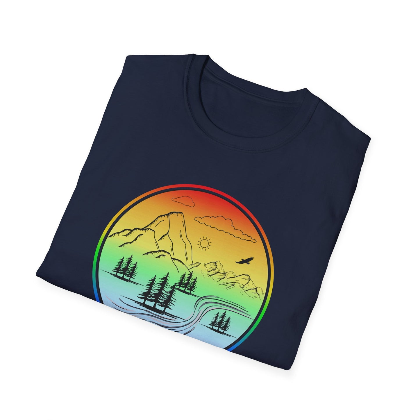 Colour Mountain Scene Unisex Softstyle T-Shirt