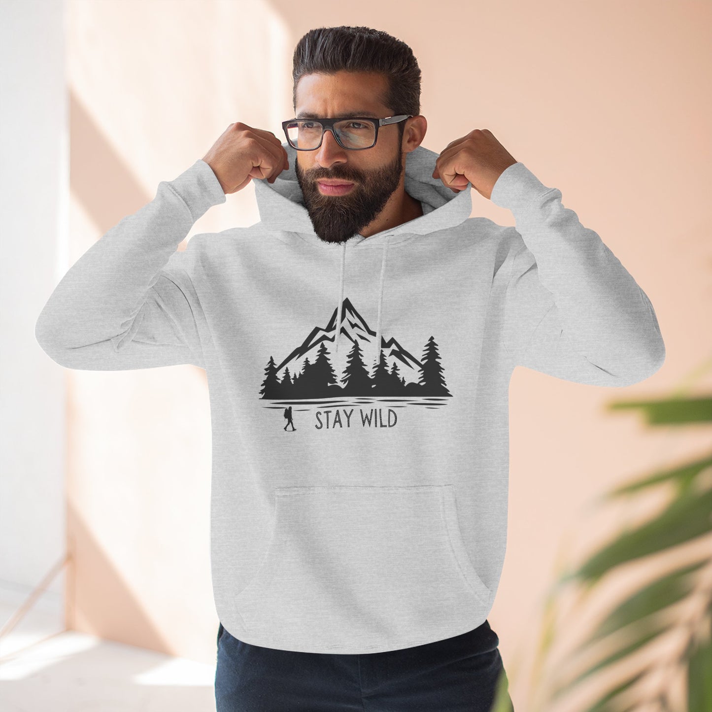Stay Wild - Fleece Hoodie - Perfect for Outdoor Adventures, Gifts for Nature Lovers, Casual Wear, Winter Wardrobe